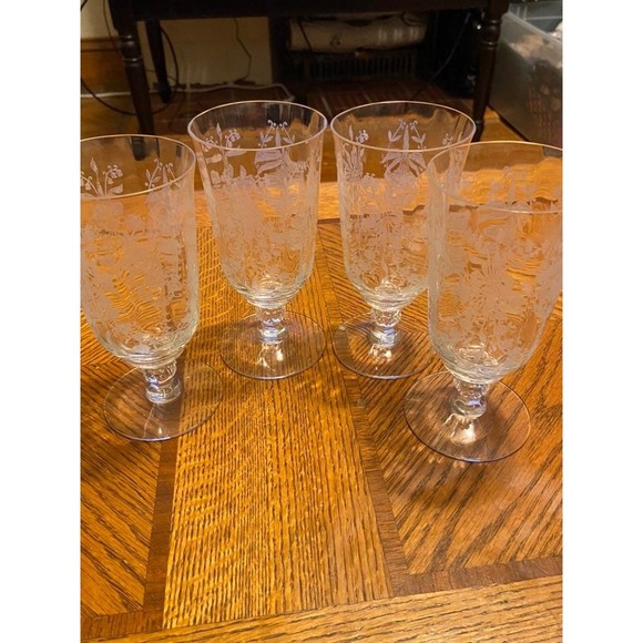 Dining Vintage Frostoria Chintz Etched Crystal Juice Glass Poshmark